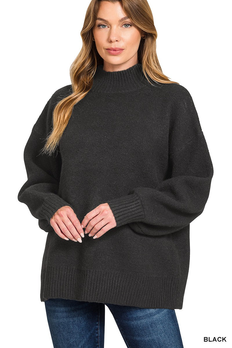 Mock Neck Sweater (4 COLORS) | ZENANA *LA LIVE PREORDER