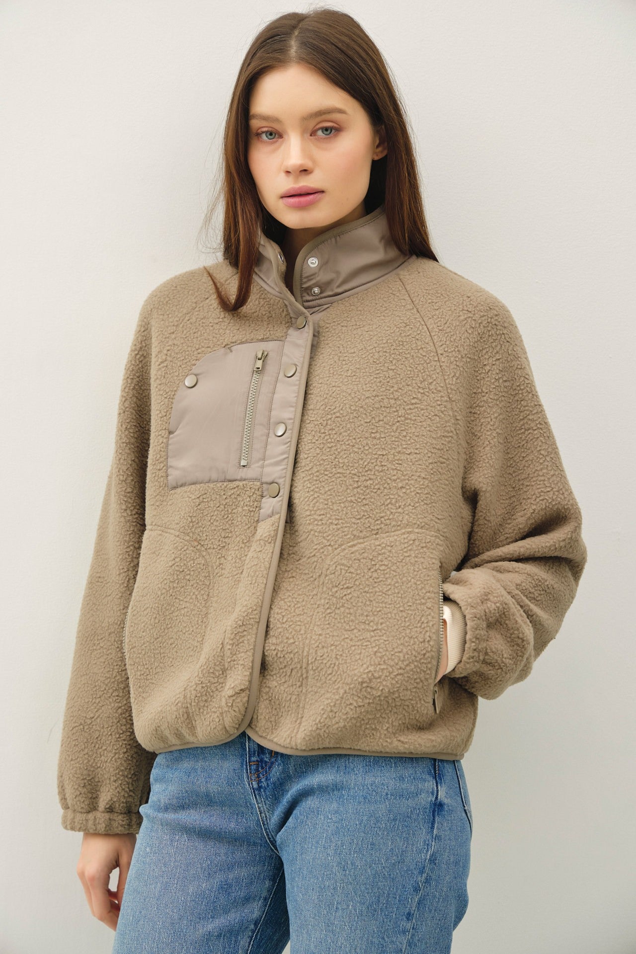 Thermal Fleece Jacket W/ Pockets & High Neck (3 COLORS) | BE COOL *LA LIVE PREORDER