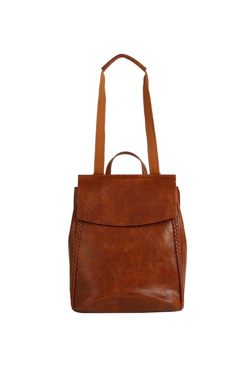 Braided Whipstitch Convertible Satchel Backpack (3 COLORS) *LA LIVE PREORDER