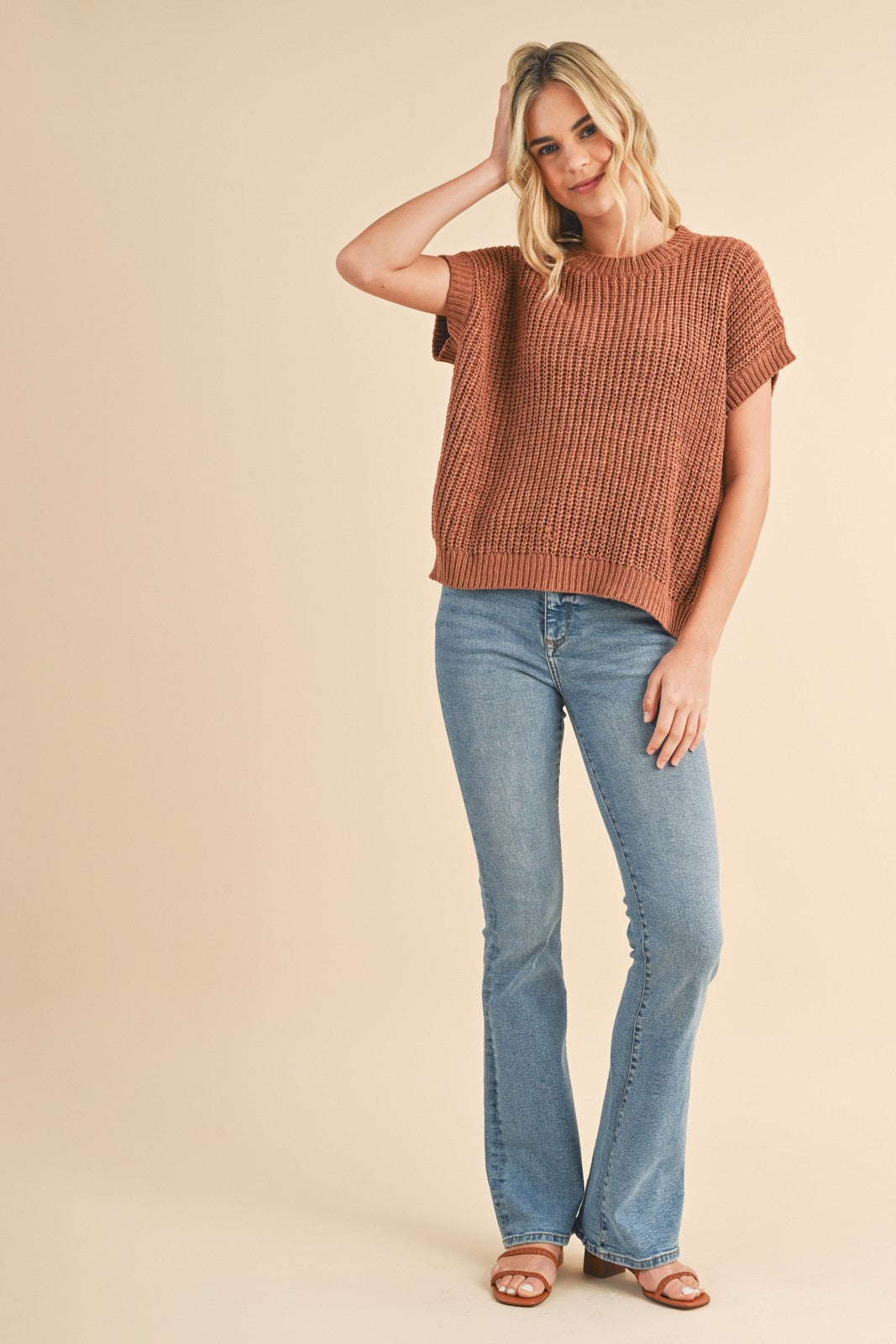 Rust Boxy Sweater Top - Final Sale