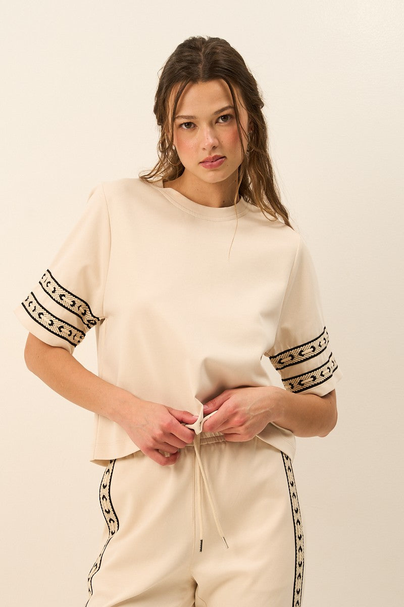Western Sleeve Premium Knit Top