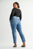 Vintage Blue Super High Straight Crop Denim Jean | MICA *PREORDER