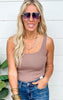 Square Neck Ribbed Tank Top | Mono B - Final Sale**