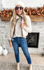 brown and ivory reversible veste