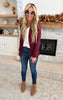 Our Favorite Boyfriend Cardigan - Burgundy - Final Sale