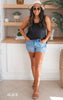 Woven Crinkle Double Spaghetti Strap V-Neck Cami Top - Final Sale**