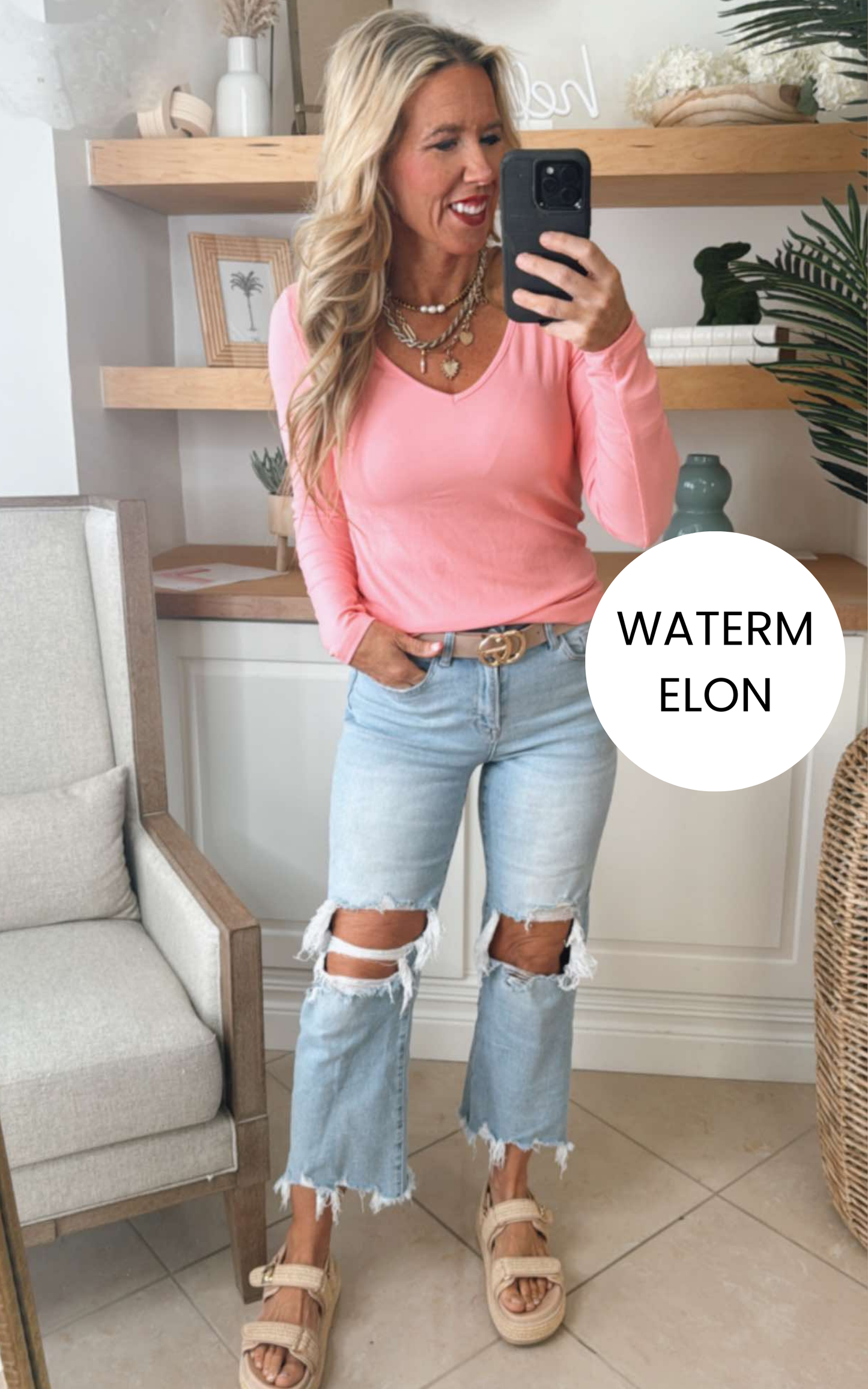 Hold Tight V-Neck Long Sleeve Top | SALTY WAVE *FINAL SALE