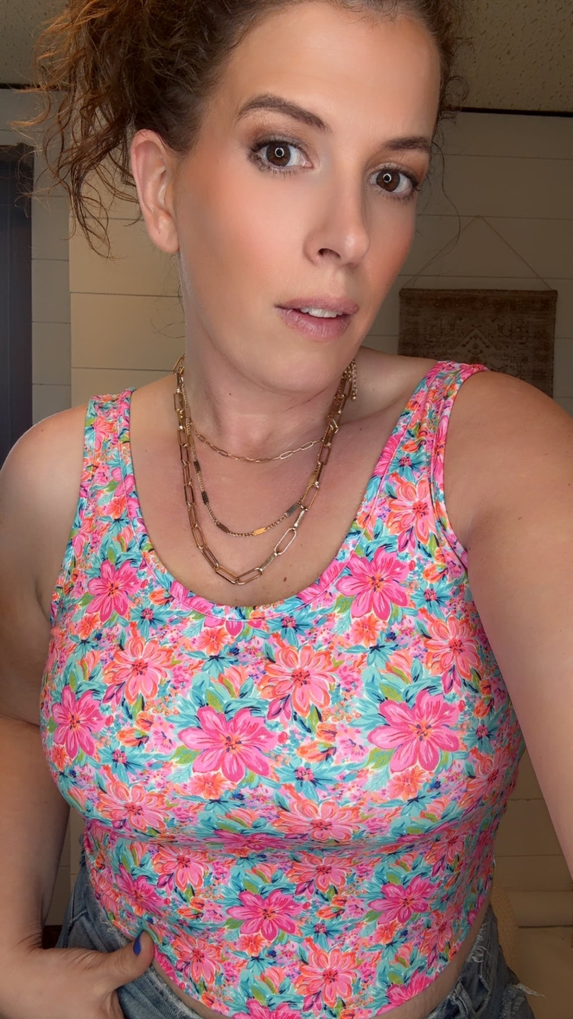 Pop of Paradise Floral Crop Tank | Salty Wave  *FINAL SALE