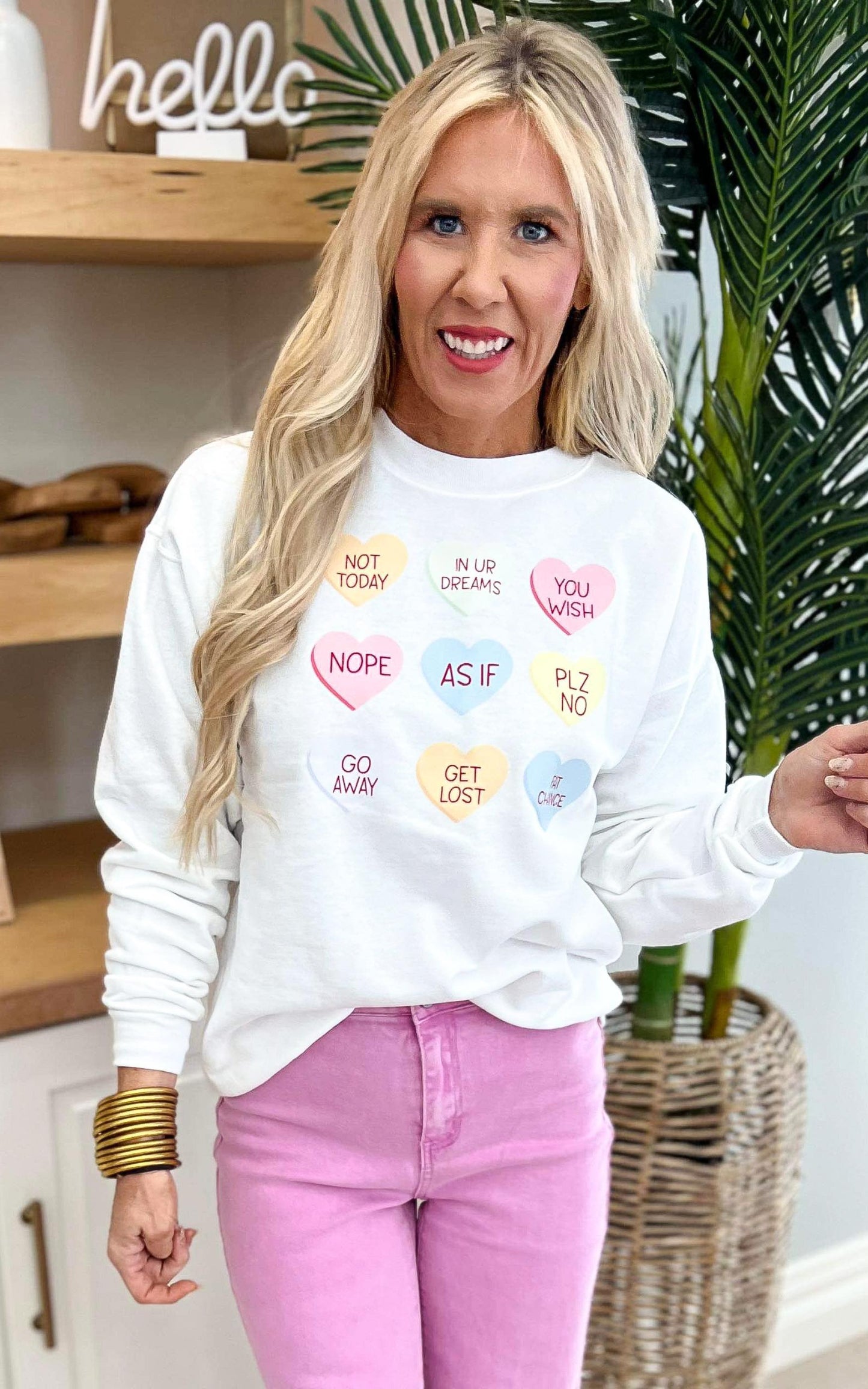 Not Today Candy Hearts Crewneck Sweatshirt