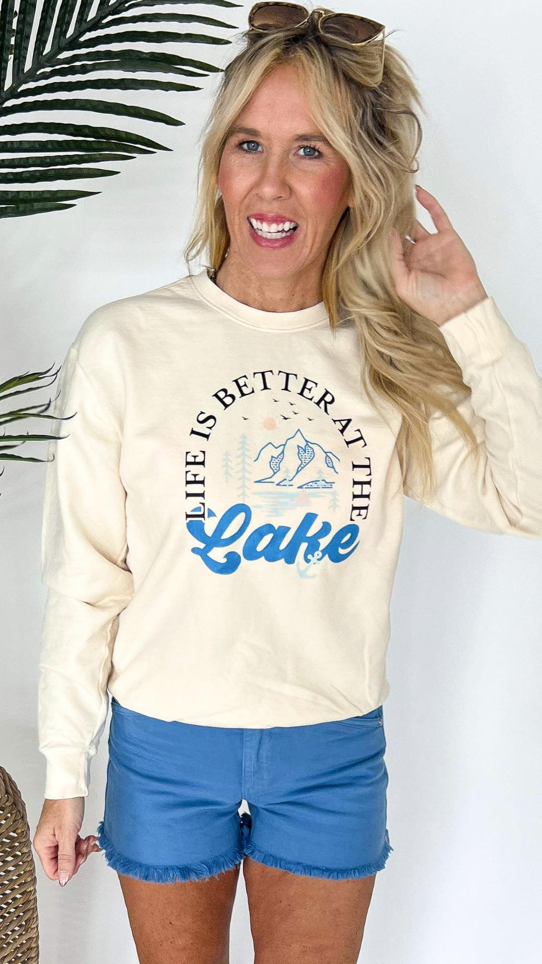 Life is Better at the Lakes Comfort Colors Lightweight Crewneck Sweatshirt - Final Sale