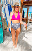 Hot Pink Halter Tie Back Swim Top by Salty Wave (TOP ONLY) - Final Sale