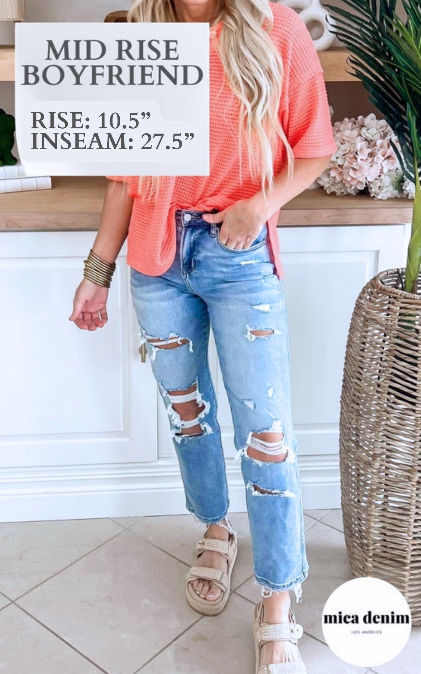 The Holy Grail Boyfriend Distressed Denim Jean | Mica Collab w/ Bad Habit *30A SEPT PREORDER
