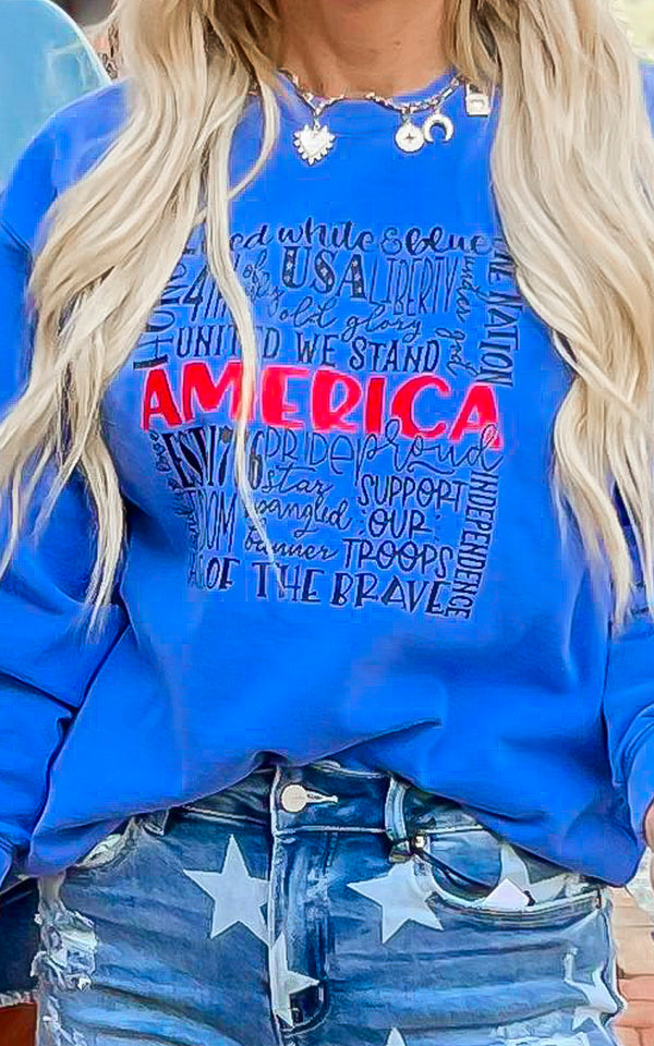 Comfort Colors Blue America Sweatshirt
