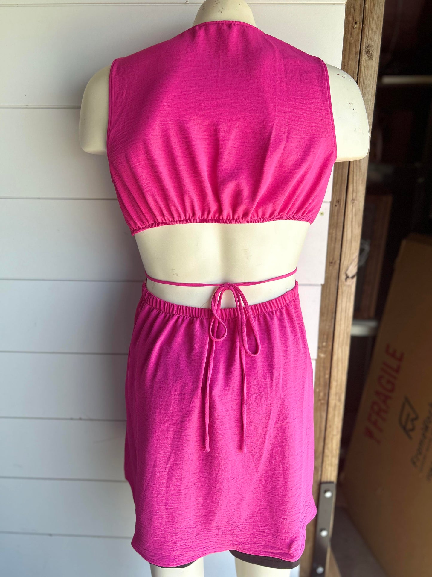 Bringing the Heat Fuchsia Cut Out Dress** - Final Sale