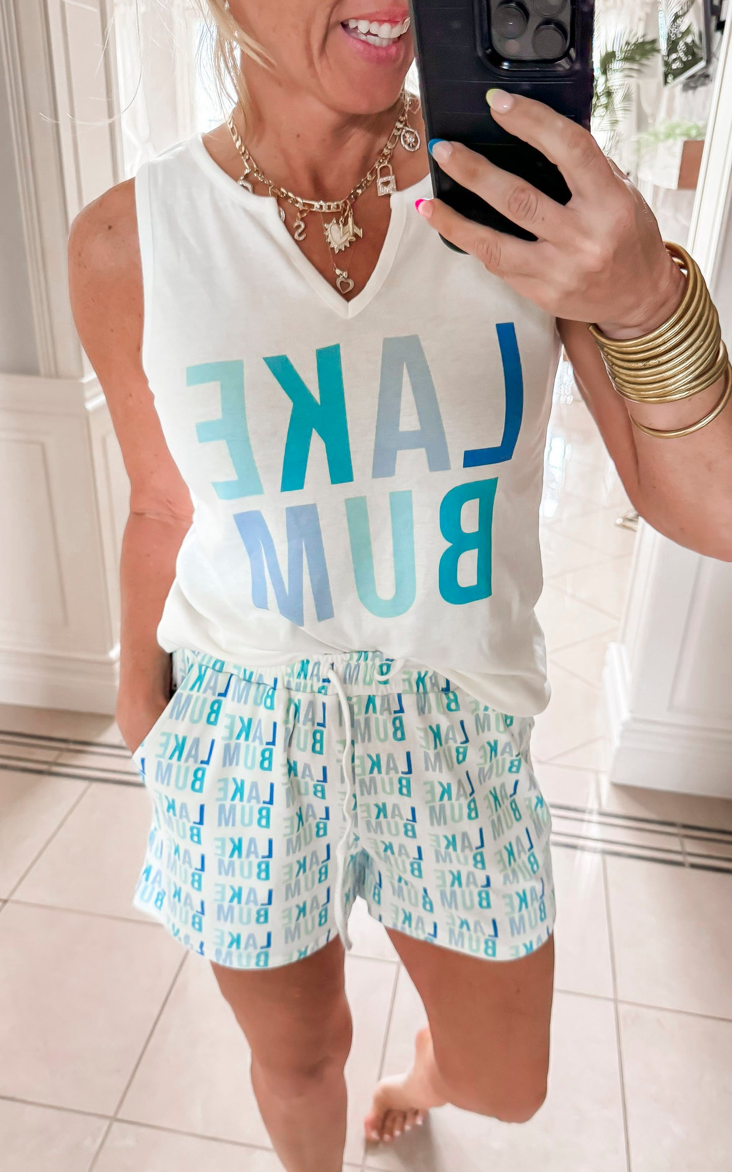 Lake Bum Short Pajama Set by Salty Wave (Top & Bottom)**FINAL SALE