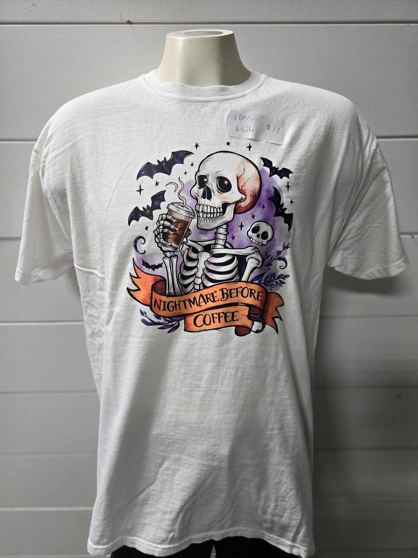Nightmare before Coffee Garment Dyed Graphic T-shirt - Final Sale**