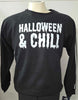 Halloween & Chill Fleece Black w/ Grey Stripe Graphic Sweatshirt - FINAL SALE