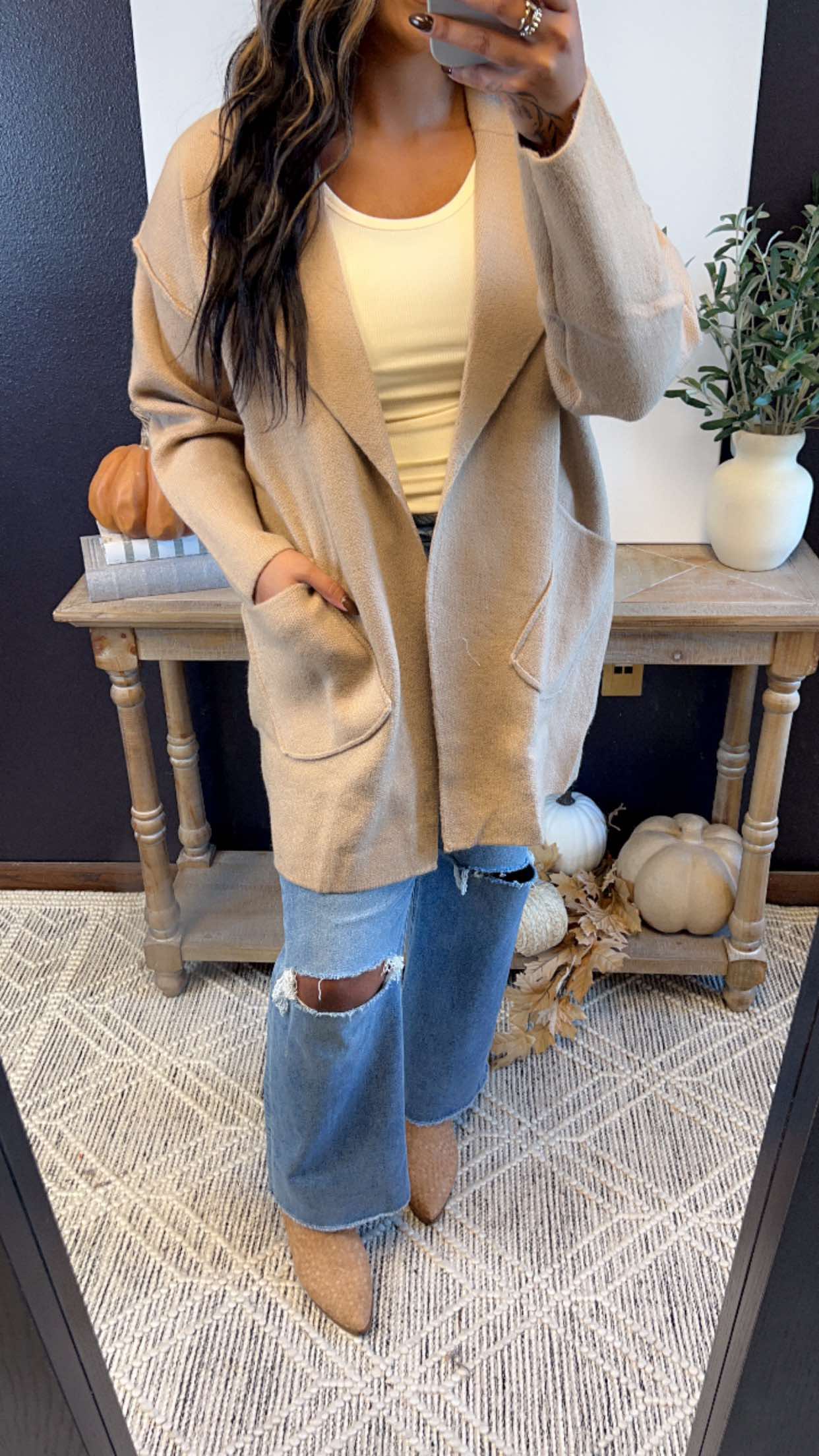 Coatigan with Large Front Pockets - Final Sale