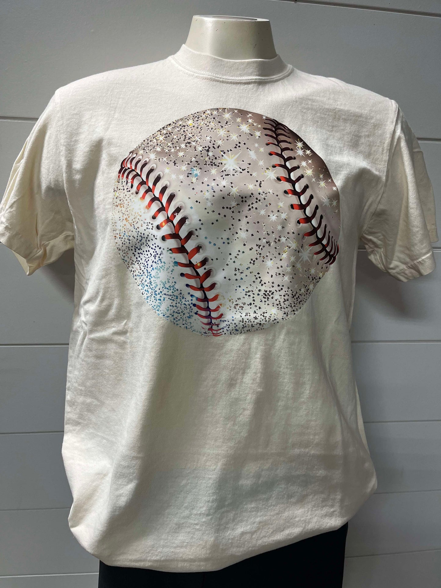 Sparkle Baseball Garment Dyed Graphic T-shirt**