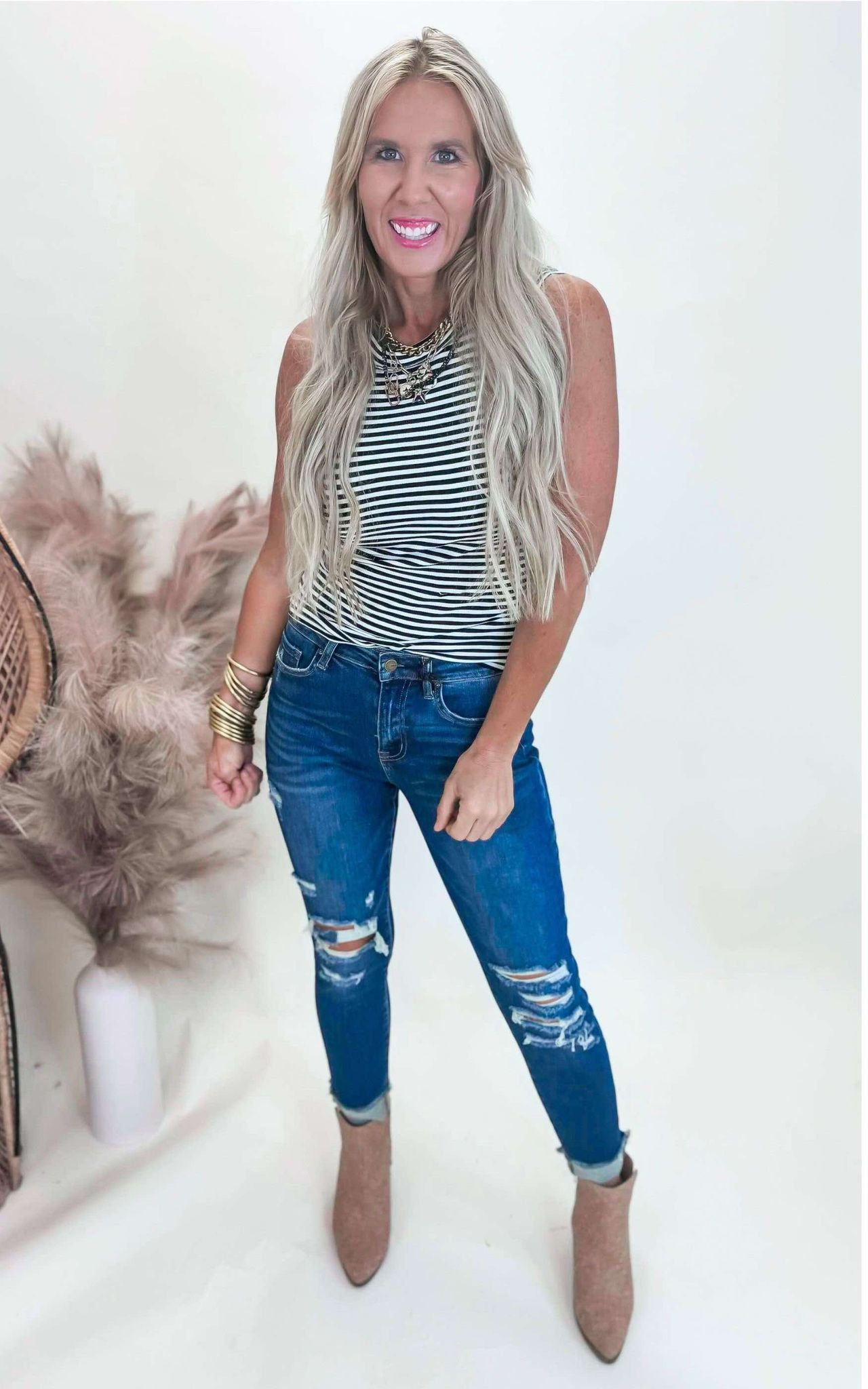 The Classic Black & White Striped Tank Top by Salty Wave *DEAL-FINAL SALE