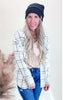 Open Window Oversized Plaid Linen Blend Shirt