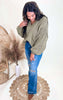 V-Neck Cropped Chanille Sweater | POL - Final Sale**