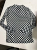 Checkered Mesh Long Sleeve Top - Final Sale