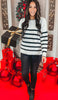 Black White Striped Sweater** - Final Sale