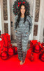 Black Reindeer Long Sleeve Pajama Pant Set by Salty Wave (TOP & BOTTOM)