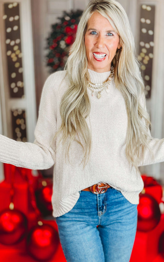 Cuddle Up Mock Neck Sweater - Final Sale