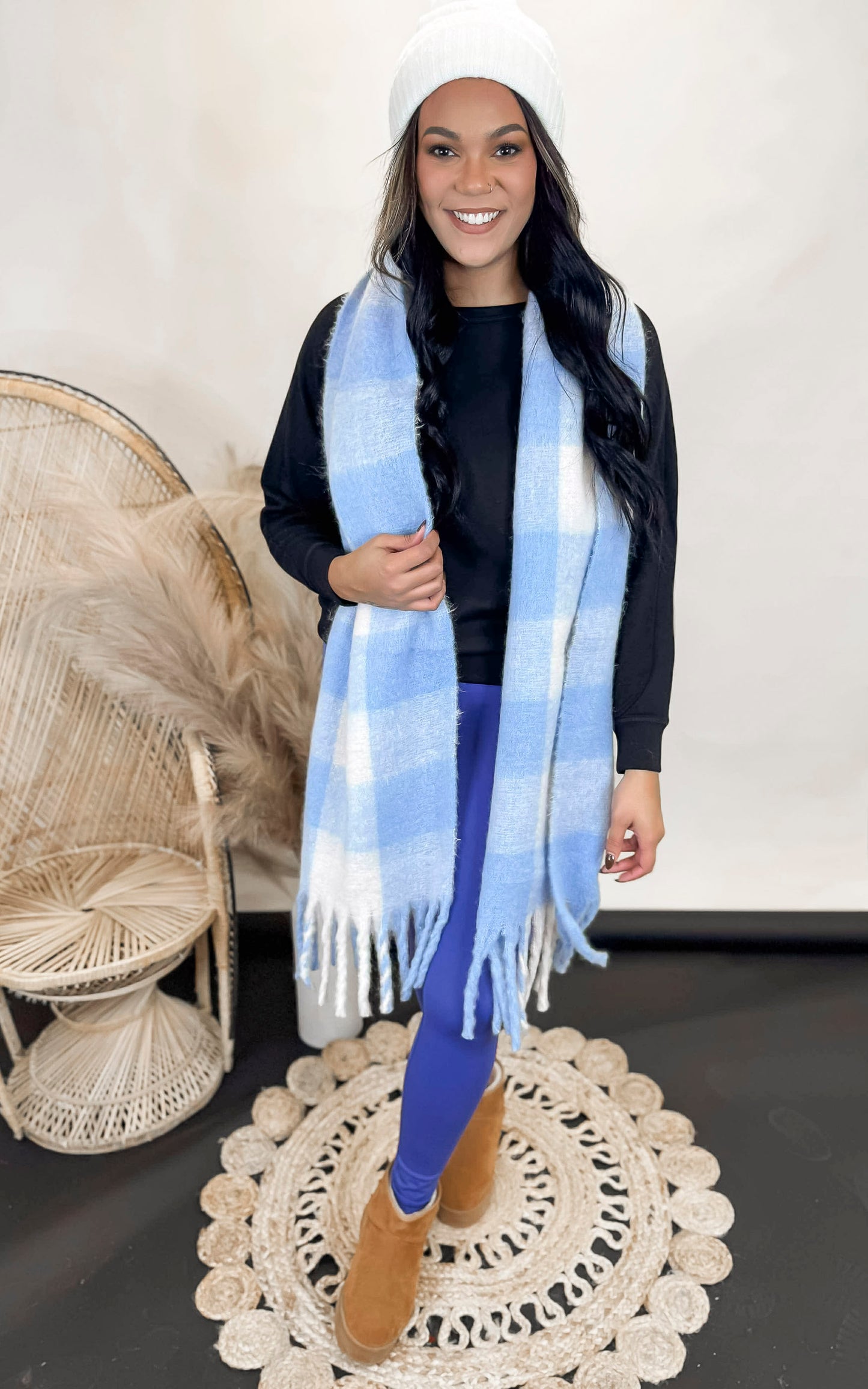 Orient Blue Venice Crossover Waist Leggings |Mono B - Final Sale