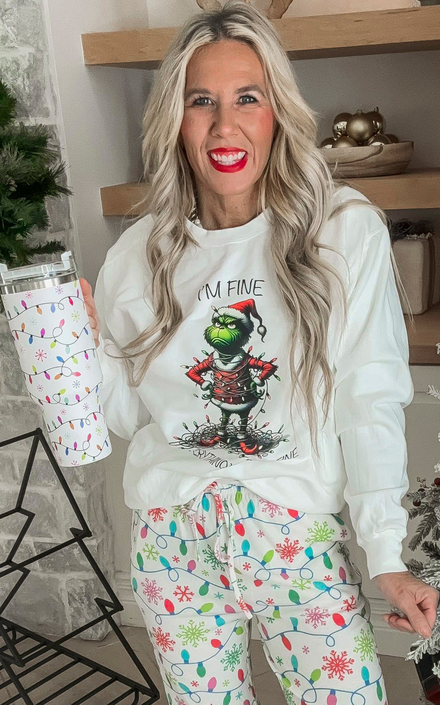 It's Fine, Everything's Just Fine Graphic Crewneck Sweatshirt - Final Sale