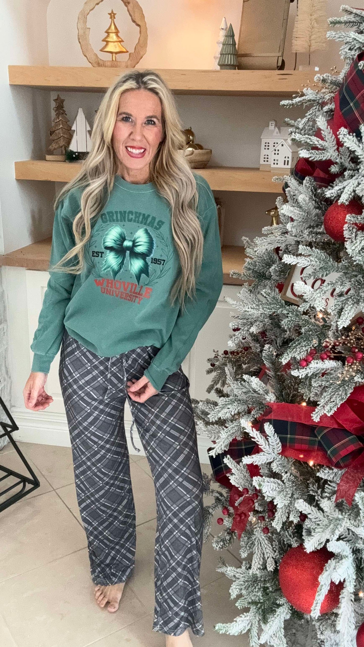 Christmas University Garment Dyed Sweatshirt | Comfort Colors**