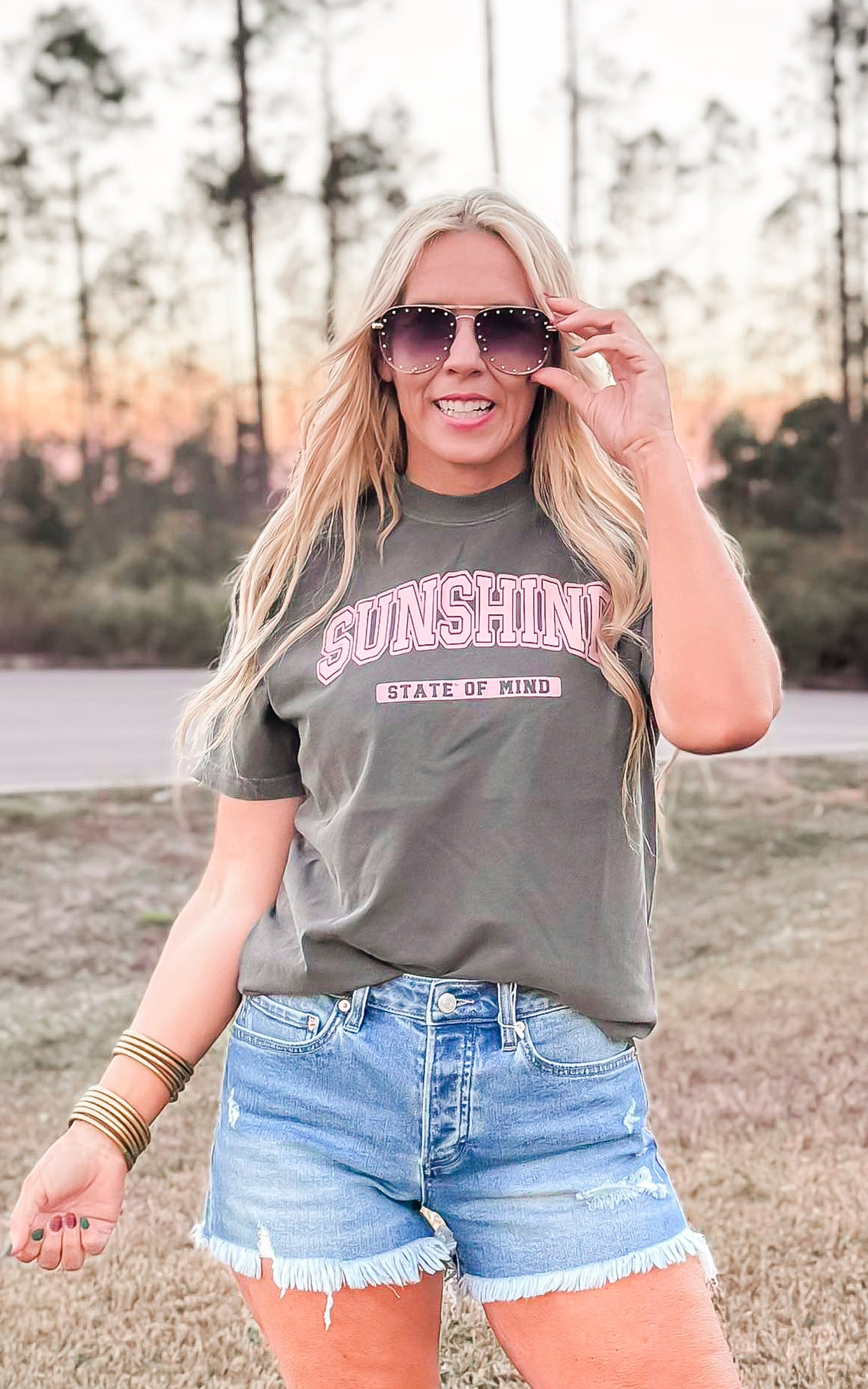 Sunshine State of Mind Garment Dyed Graphic T-shirt - Final Sale