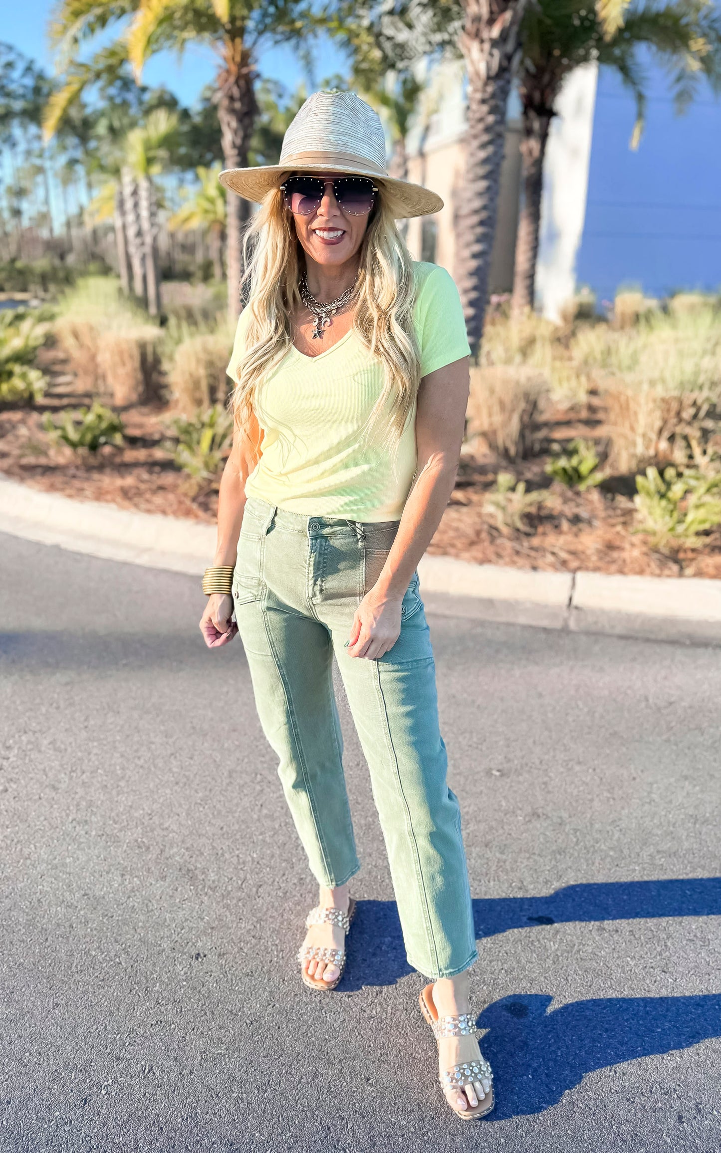 Hold Tight V-Neck Short Sleeve Top | Salty Wave *FINAL SALE