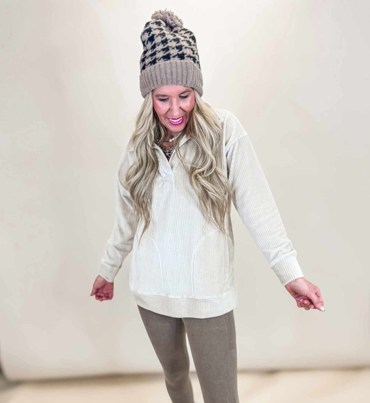 Oversized Collared Corduroy Pullover | MONO B. - Final Sale