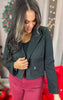 Long Sleeve Cropped Woven Blazer - Final Sale