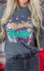 Be the Reason Someone Smiles Today Garment Dyed Long Sleeve Graphic Top