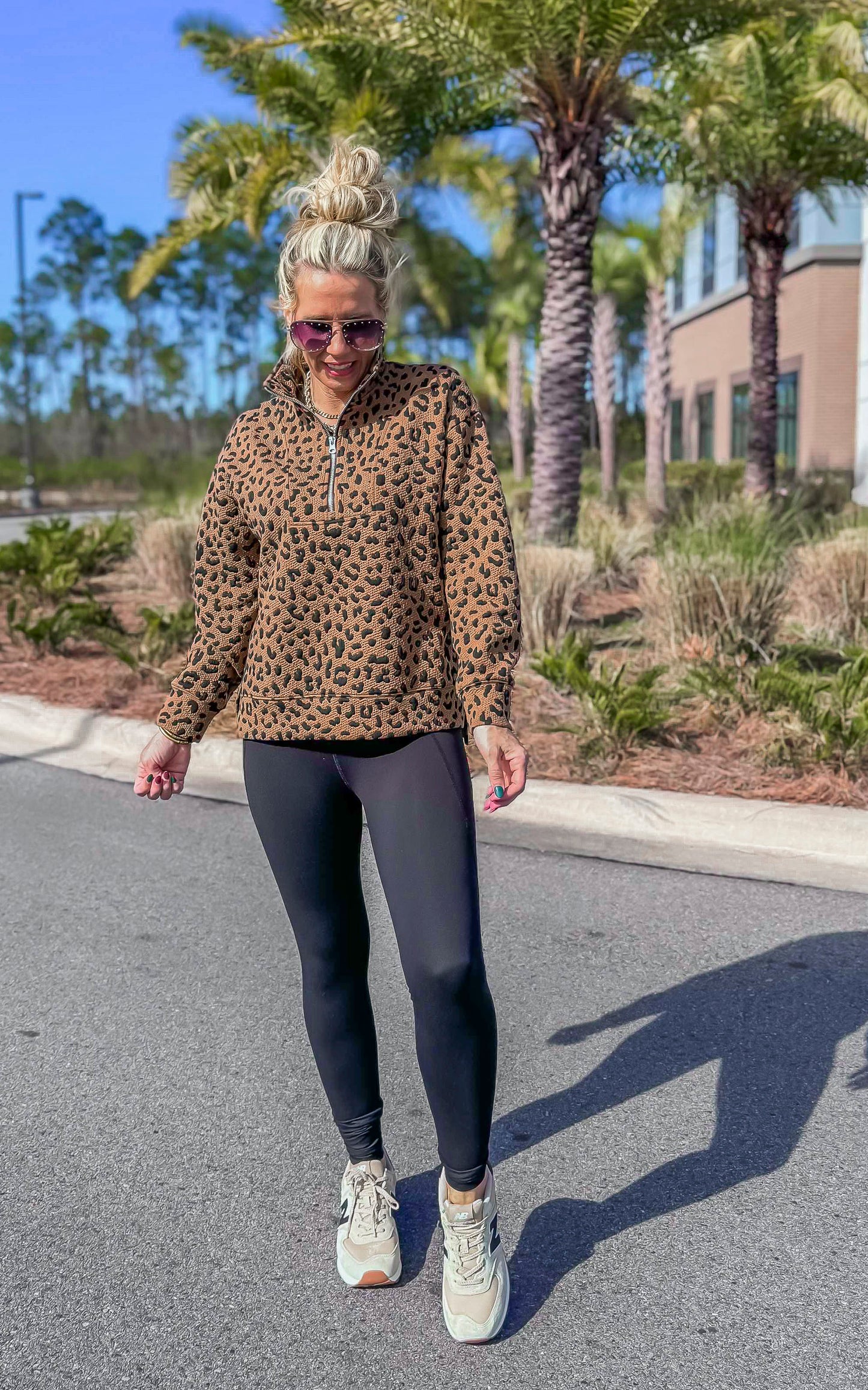 Leopard Quarter Zip Pullover | SALTY WAVE *FINAL SALE