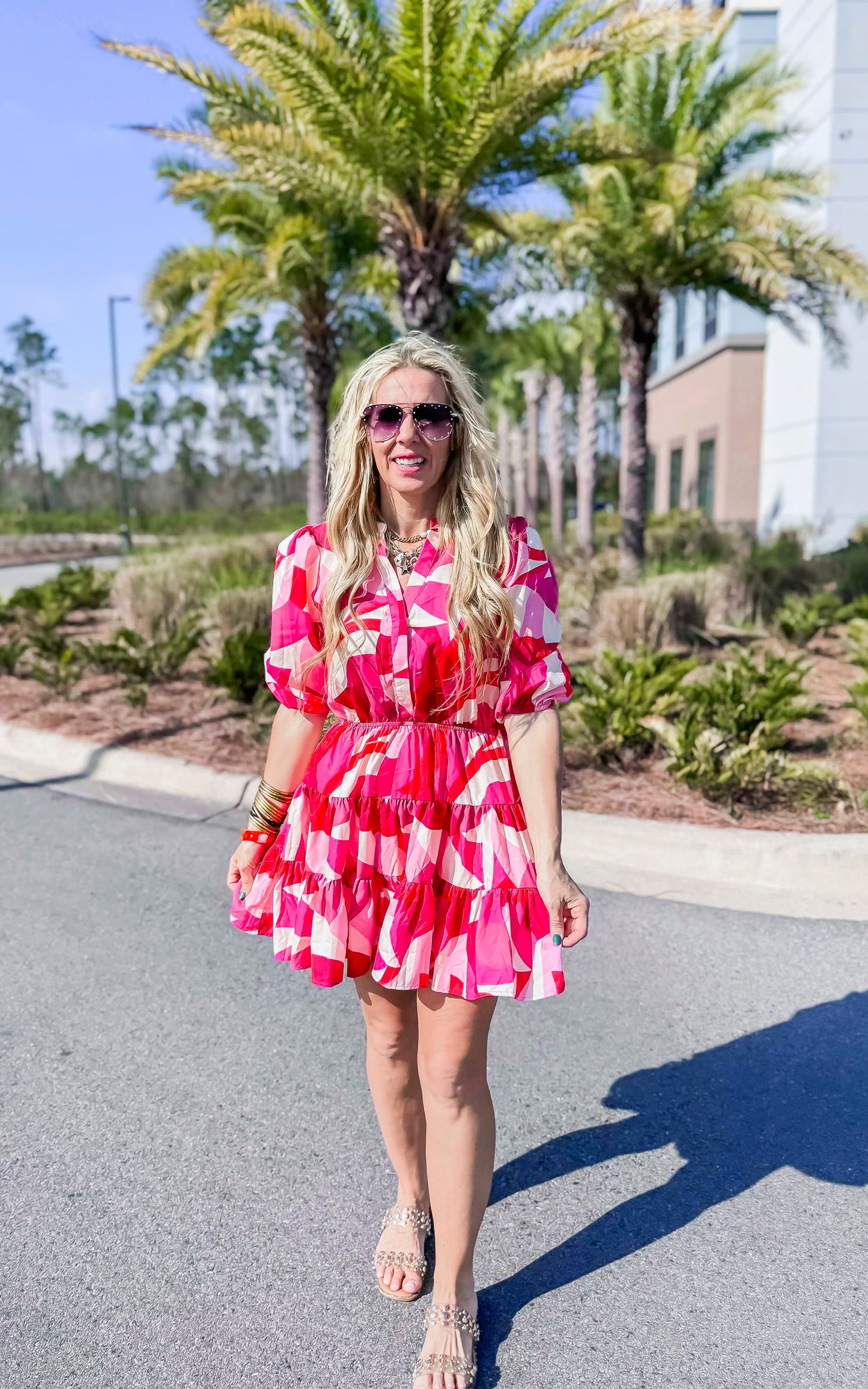 Abstract Tiered Dress - Final Sale