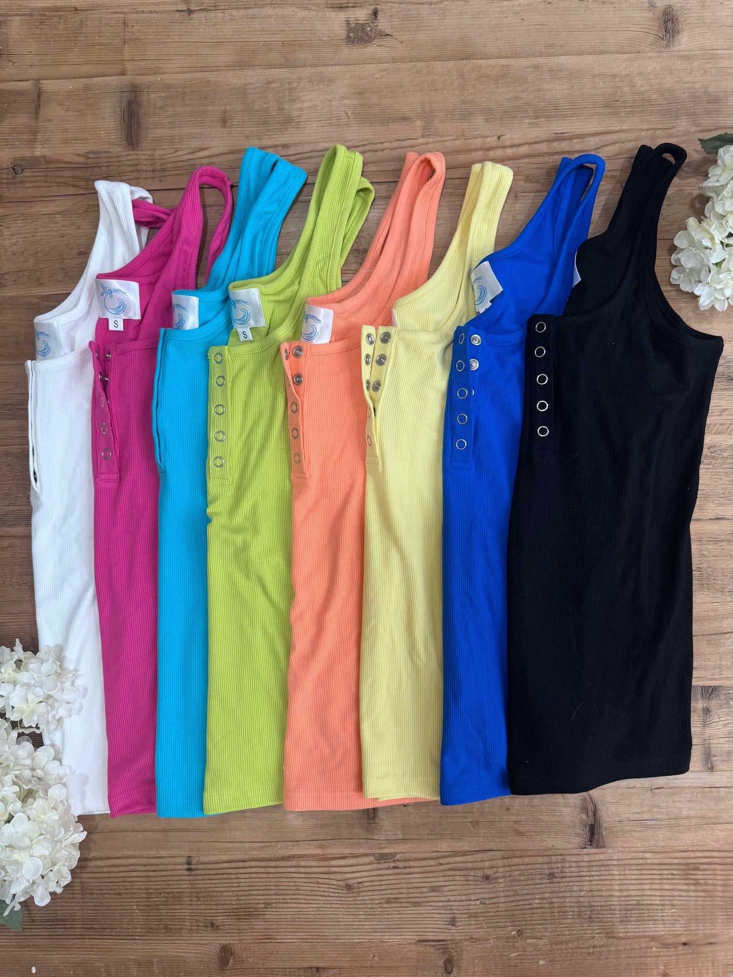 Hold Tight Snap Button Henley Tank Top | SALTY WAVE * FINAL SALE