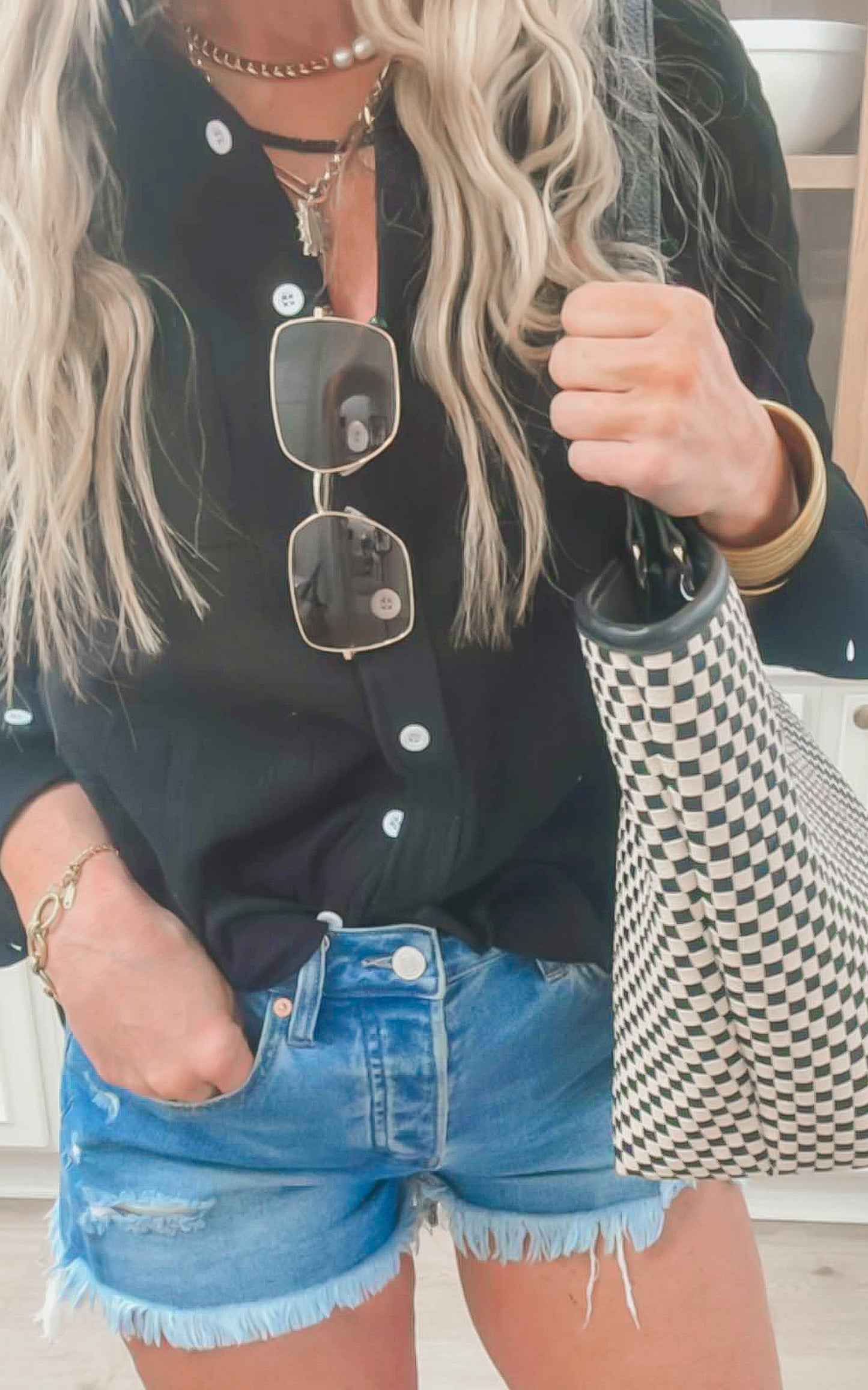 Gauze Button Down Blouse | SALTY WAVE * FINAL SALE