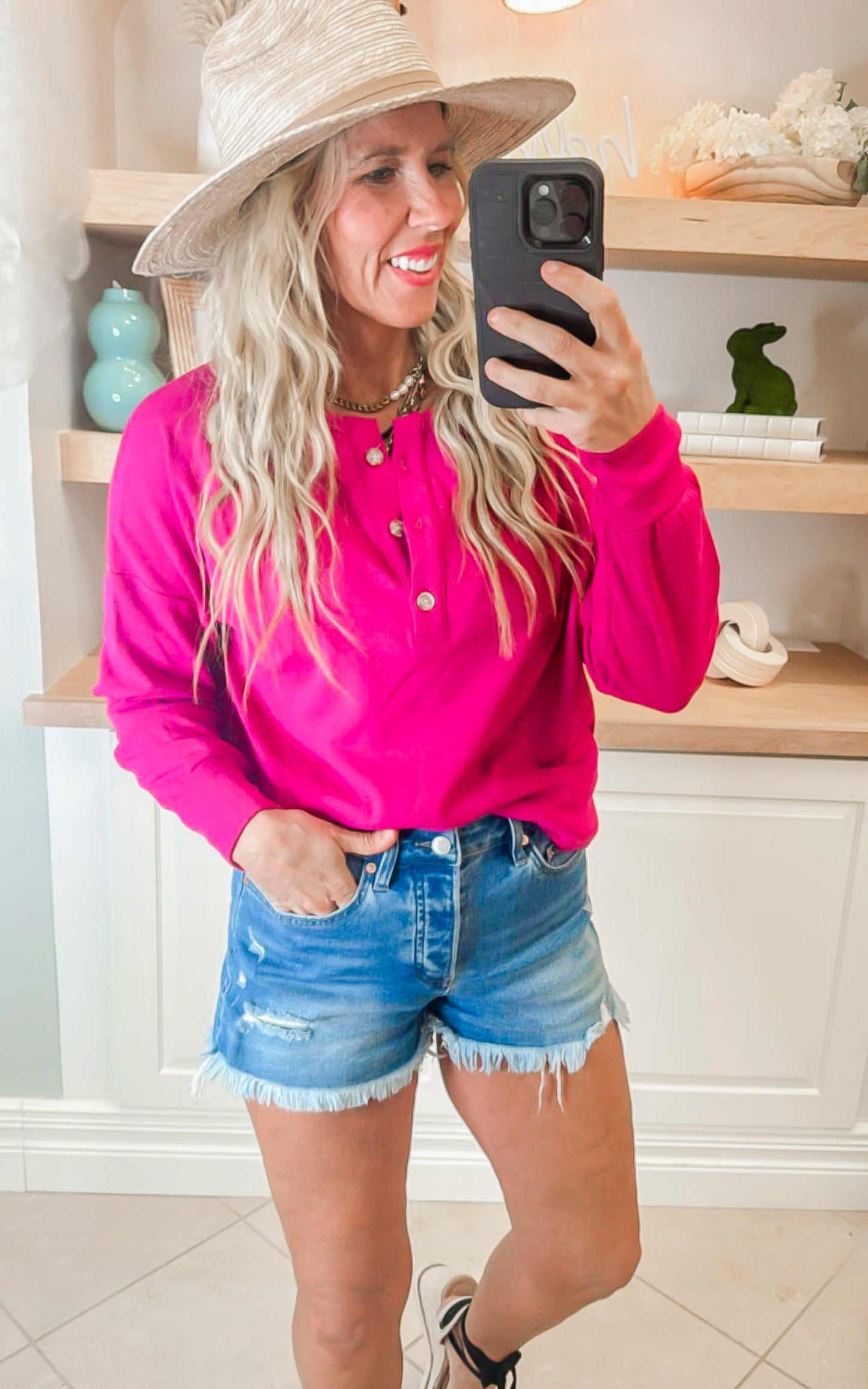 The Perfect Weekend Henley Top | SALTY WAVE *FINAL SALE