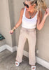 Ribbed High Waisted Knit Pants - Final Sale