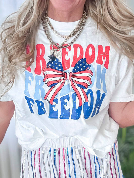 Freedom and Bows Garment Dyed Graphic T-shirt