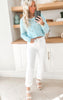 Round Neck Long Sleeve Crochet Top | POL