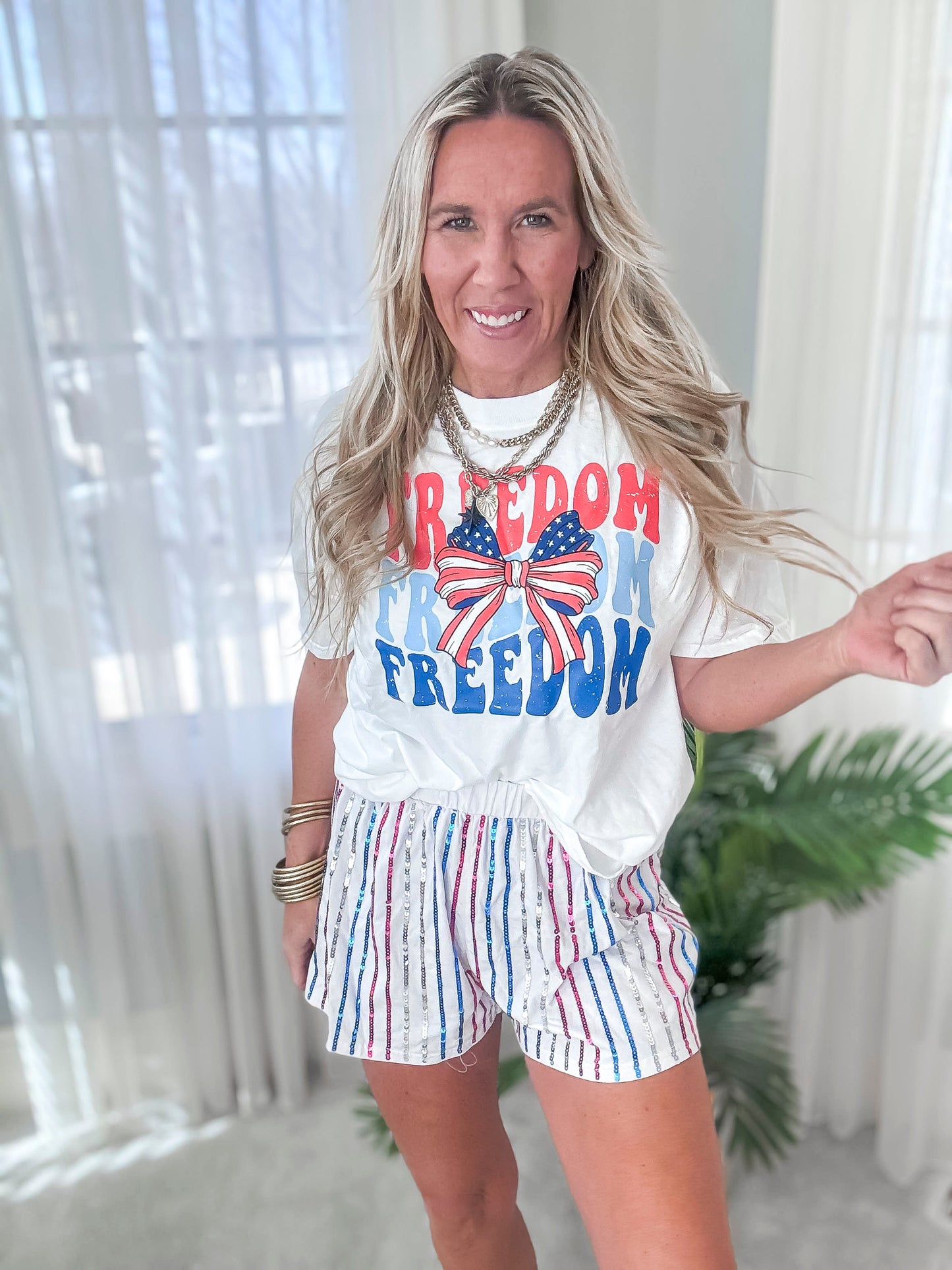 Freedom and Bows Garment Dyed Graphic T-shirt