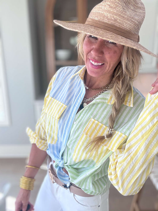 Spring Skies Button Down Shirt - Final Sale