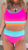 Fuchsia Colorblock Beach Bikini Swimsuit | Salty Wave - Final Sale