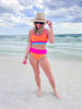 Orange Colorblock Beach Bikini Swimsuit | Salty Wave * - Final Sale